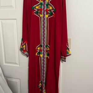 Elegant Red Embroidered Dress